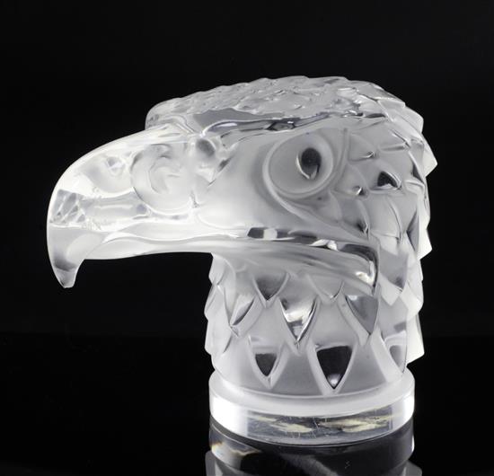 Tête dAigle/Eagles Head. A glass mascot by René Lalique, introduced on 14/3/1928, No.1138 Height 11cm.